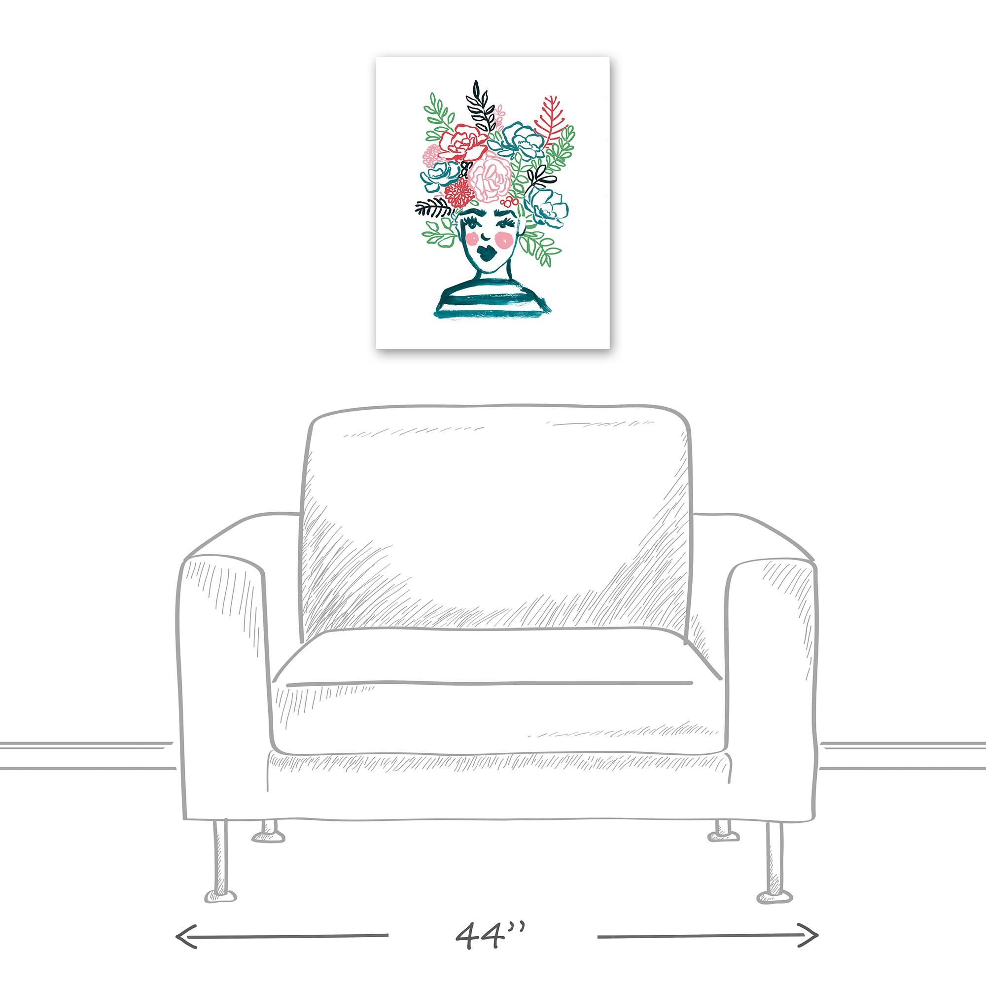 Flower Head Woman Canvas Wall Art